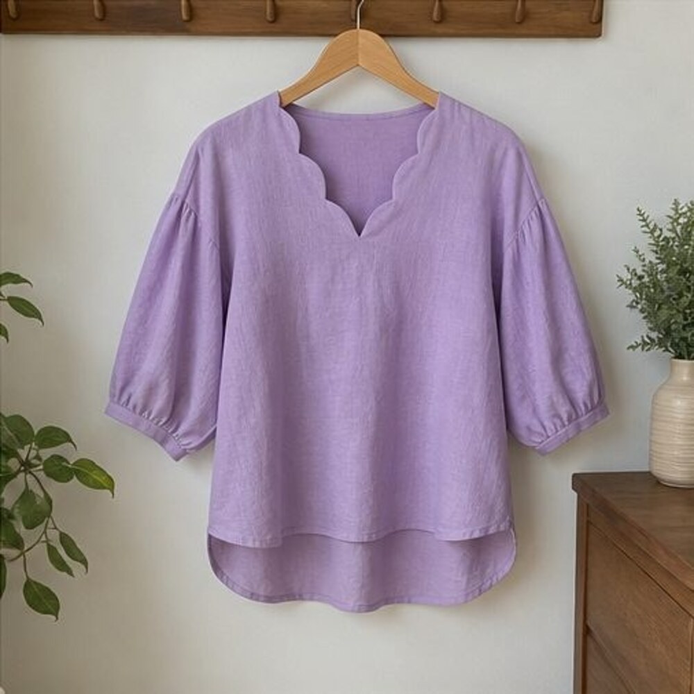 Lilac Pleated Blouse